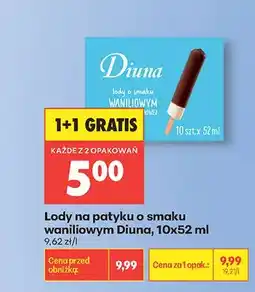 Biedronka Lody na patyku o smaku waniliowym Diuna 10-pak oferta