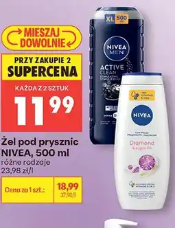 Biedronka Żel pod prysznic NIVEA Men Active Clean oferta