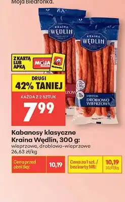 Biedronka Kabanosy klasyczne drobiowo-wieprzowe Kraina Wędlin oferta