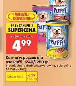 Biedronka Karma w puszce dla psa Puffi z wołowiną oferta