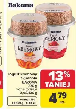 Carrefour Jogurt kremowy z granola BAKOMA oferta