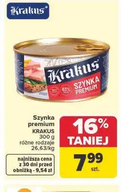 Carrefour Szynka premium KRAKUS oferta