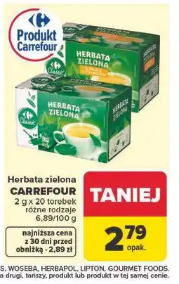 Carrefour Herbata zielona CARREFOUR różne rodzaje oferta
