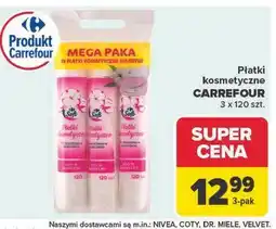 Carrefour Płatki kosmetyczne CARREFOUR 3 x 120 szt oferta