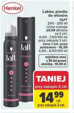 Carrefour Lakier, pianka do włosów TAFT oferta