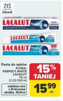 Carrefour Pasta do zębów FLORA, PERFECT WHITE LACALUT oferta
