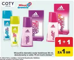 Carrefour Wszystkie damskie wody toaletowe 30 ml, dezodoranty w szkle 75 ml marki Adidas oferta