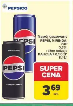Carrefour Napój gazowany PEPSI, MIRINDA, 7UP 0,33 l różne rodzaje oferta