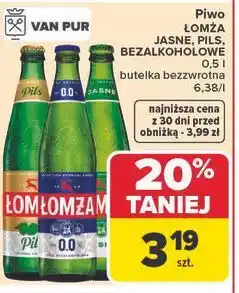 Carrefour Piwo ŁOMŻA JASNE, PILS, BEZALKOHOLOWE oferta