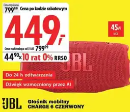 Media Expert Jbl Głośnik mobilny charge 6 czerwony oferta
