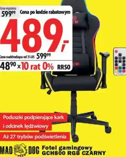 Media Expert Mad dog Fotel gamingowy GCH800 RGB czarny oferta