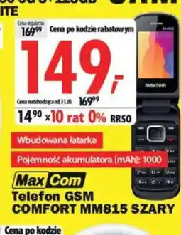 Media Expert MaxCom Telefon gsm comfort MM815 szary oferta