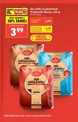 Biedronka Ser żółty w plastrach Królewski Light Sierpc oferta