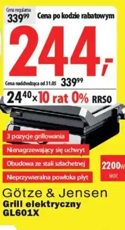 Media Expert Götze & Jensen Grill elektryczny GL601X oferta