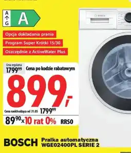 Media Expert Bosch Pralka automatyczna WGE02400PL serie 2 oferta