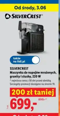 Lidl Maszynka do napojów mrożonych, granity i slushy SILVERCREST 220W oferta