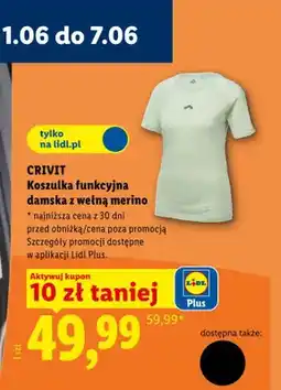 Lidl Koszulka funkcyjna damska z wełną merino CRIVIT oferta
