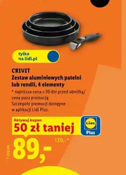 Lidl Zestaw aluminiowych patelni 4 elementy CRIVIT oferta