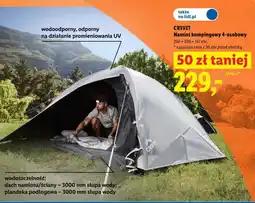 Lidl Namiot kempingowy 4-osobowy CRIVIT 260x300x137cm oferta
