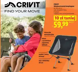 Lidl Składane krzesło kempingowe CRIVIT 50x48x65cm oferta
