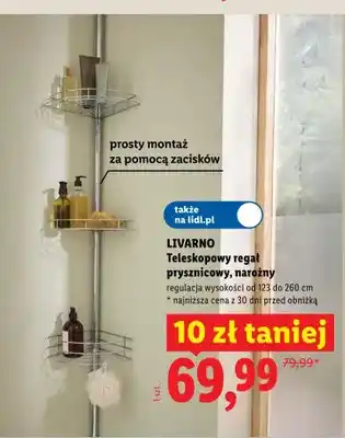 Teleskopowy regał prysznicowy narożny LIVARNO