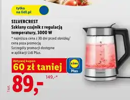 Lidl Szklany czajnik z regulacją temperatury SILVERCREST 3000W oferta