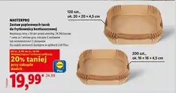 Lidl Zestaw papierowych tacek do frytkownicy beztłuszczowej MASTERPRO 16x16x4,5cm oferta