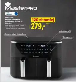 Lidl Podwójna frytkownica beztłuszczowa Air Fryer XL MASTERPRO 3100W oferta