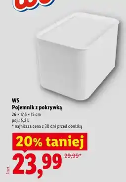 Lidl Pojemnik z pokrywką W5 26x17,5x15cm oferta
