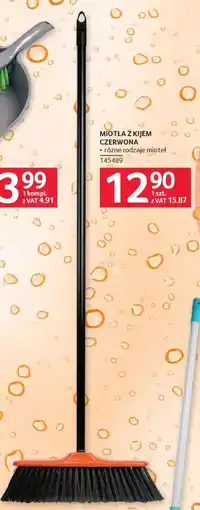 Selgros Miotła Z kijem czerwona oferta