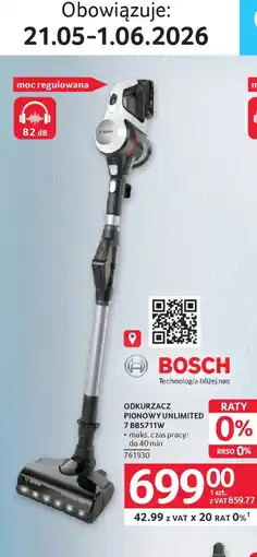 Selgros Bosch odkurzacz pionowy unlimited 7 BBS711W oferta