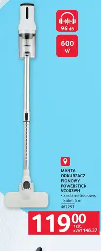 Selgros Manta odkurzacz pionowy powerstick VC003WH oferta