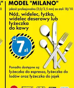 Tedi Model milano Nóż, widelec, łyżka, widelec deserowy lub łyżeczka do kawy oferta