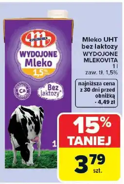Carrefour Mlekovita Mleko UHT Wydojone bez laktozy oferta