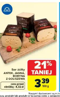 Carrefour Ser żółty antek, jagna, boryna Z goliszewa oferta