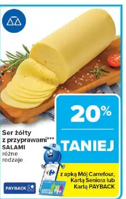 Carrefour Ser żółty z przyprawami salami oferta