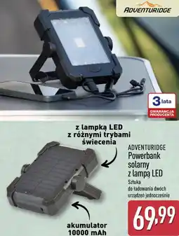 ALDI Powerbank solarny z lampą LED ADVENTURIDGE oferta