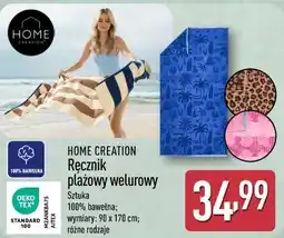 ALDI Ręcznik plażowy welurowy HOME CREATION oferta