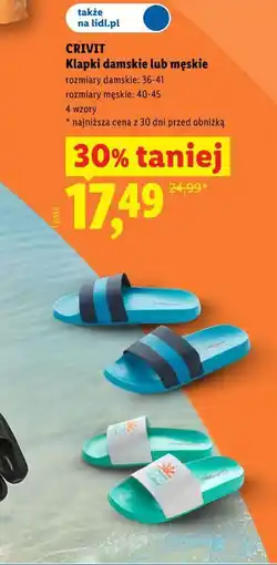 Lidl Klapki damskie lub męskie oferta