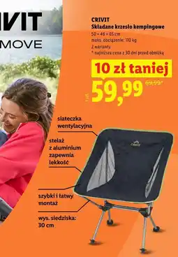 Lidl CRIVIT Składane krzesło kempingowe oferta