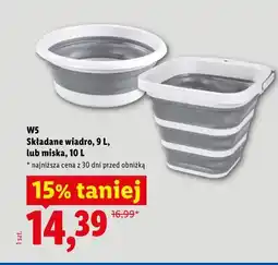 Lidl W5 Składane wiadro, 9 L, lub miska, 10 L oferta