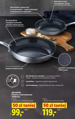 Lidl MASTERPRO Patelnia ze stali nierdzewnej SIGMA Plus Ø 24 cm oferta