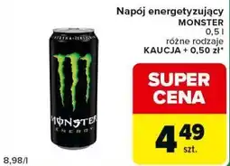 Carrefour Express Napój energetyzujący MONSTER 0,5 l różne rodzaje oferta