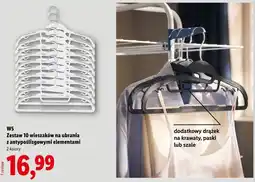 Lidl W5 Zestaw 10 wieszaków na ubrania z antypoślizgowymi elementami oferta