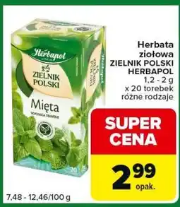 Carrefour Express Herbata ziołowa ZIELNIK POLSKI HERBAPOL 1,2 - 2 g x 20 torebek różne rodzaje oferta