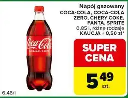 Carrefour Express Napój gazowany COCA-COLA, COCA-COLA ZERO, CHERRY COKE, FANTA, SPRITE 0,85 l, różne rodzaje oferta