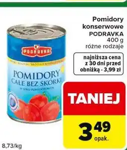 Carrefour Express Pomidory konserwowe PODRAVKA 400 g różne rodzaje oferta