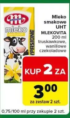 Carrefour Express Mleko smakowe UHT MLEKOVITA 200 ml truskawkowe, waniliowe, czekoladowe oferta