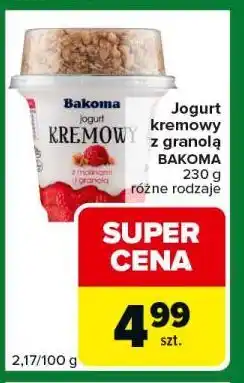 Carrefour Express Jogurt kremowy z granolą BAKOMA 230 g różne rodzaje oferta