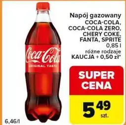 Carrefour Express Napój gazowany COCA-COLA, COCA-COLA ZERO, CHERY COKE, FANTA, SPRITE oferta
